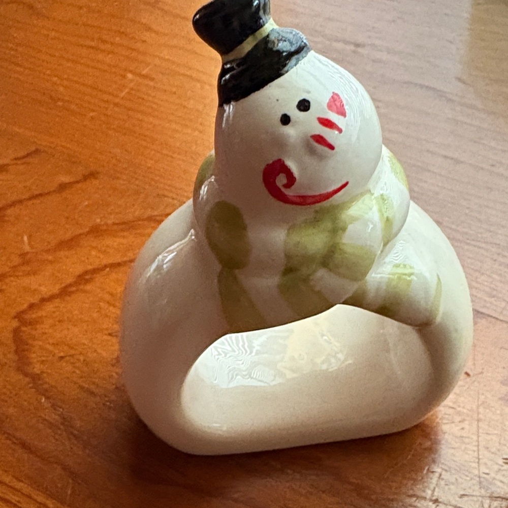 Festive Snowman Napkin Rings Set - Picture 5 of 8